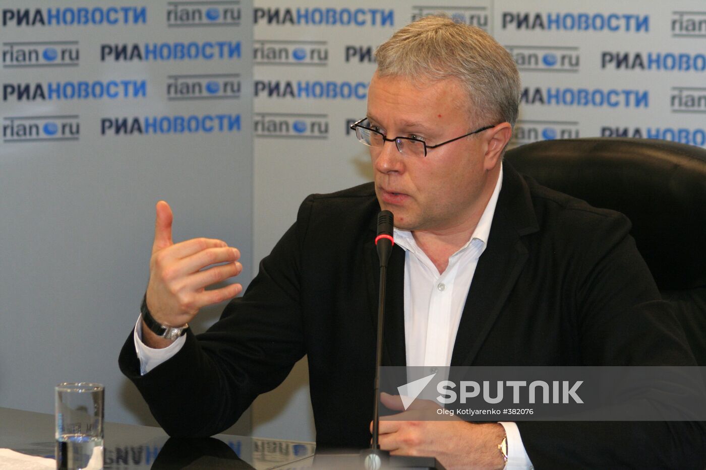Alexander Lebedev during a news conference