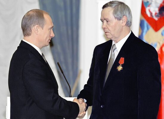 Vladimir Putin and Valentin Rasputin at the Kremlin