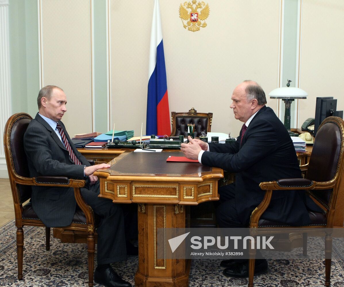 Vladimir Putin meets with Gennady Zyuganov