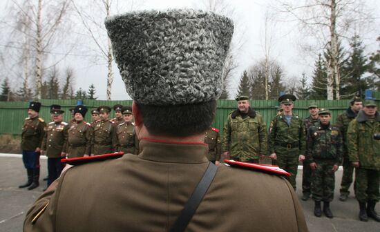 Russian Cossacks take part in border patrolling