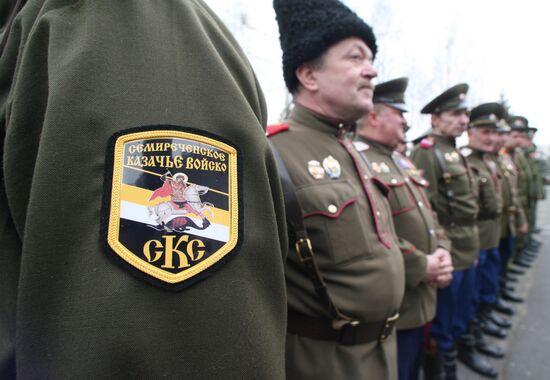 Russian Cossacks take part in border patrolling