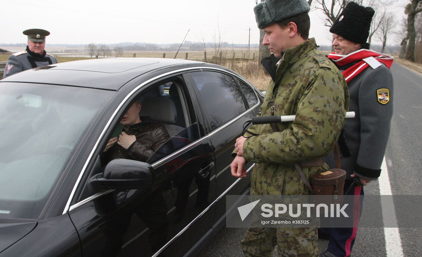 Russian Cossacks take part in border patrolling