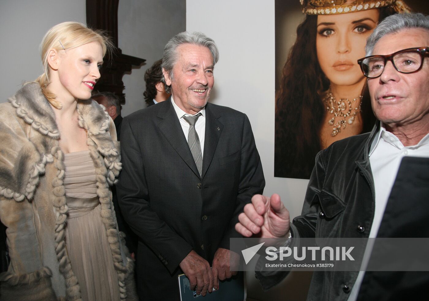 Jean Daniel Lorieux, Alain Delon and Anna Shcherbinina