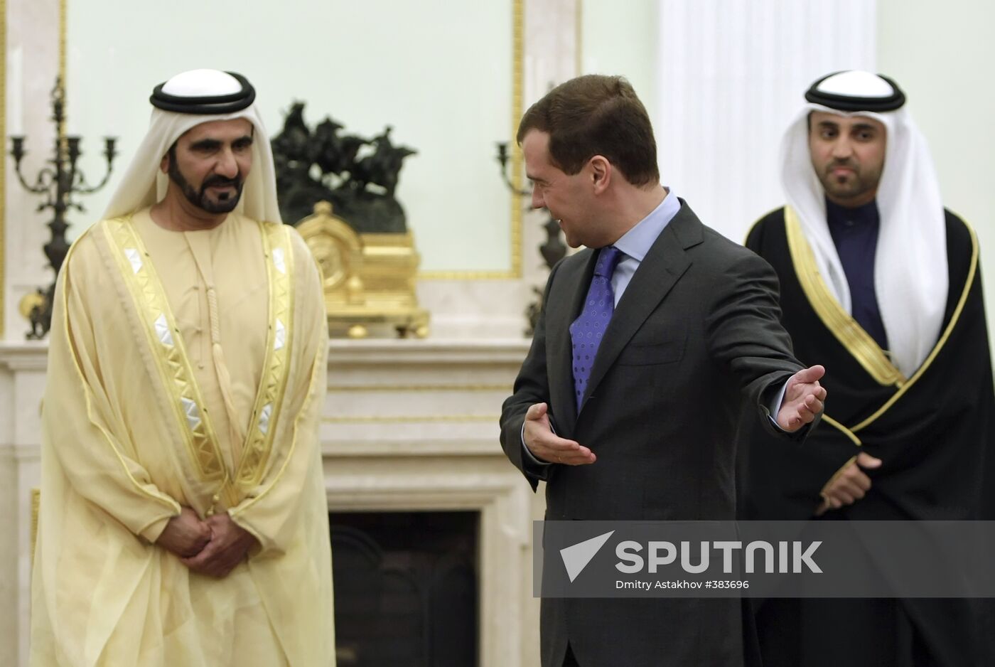 Dmitry Medvedev and Mohammed bin Rashid Al Maktoum