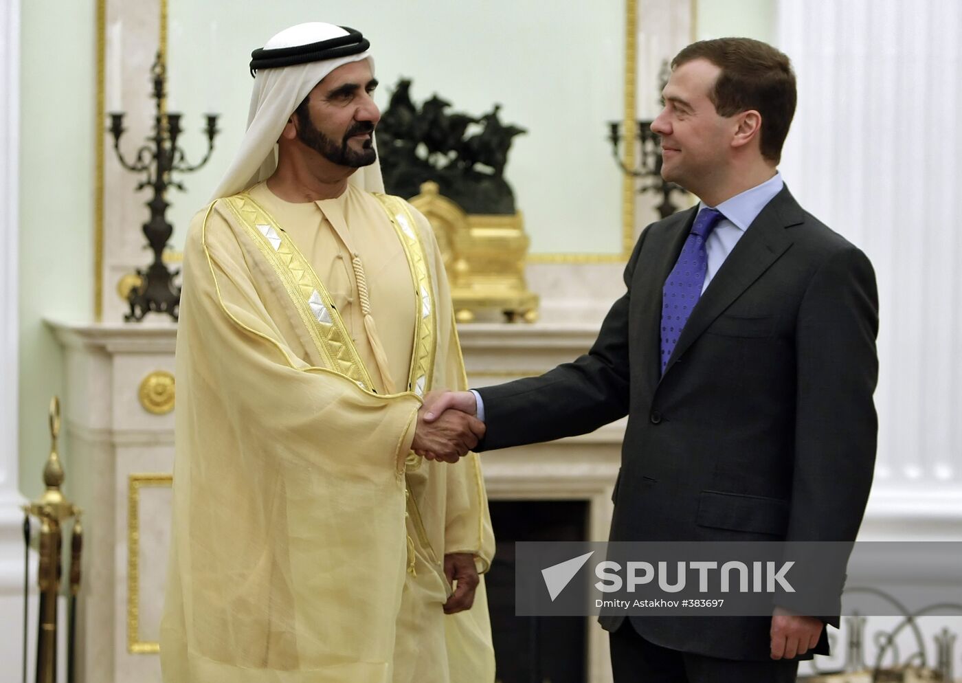 Dmitry Medvedev and Mohammed bin Rashid Al Maktoum
