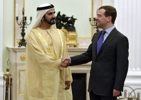 Dmitry Medvedev and Mohammed bin Rashid Al Maktoum