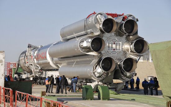 Proton-M carrier rocket at launch pad