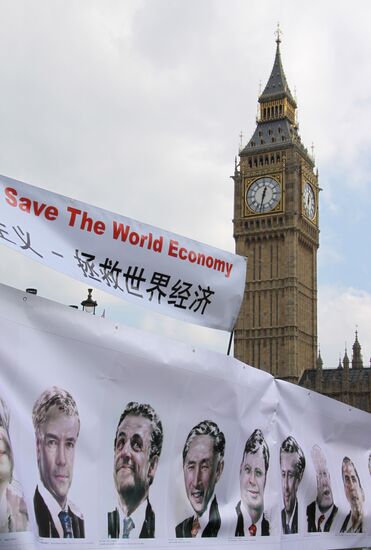 Streets of London during G20 summit