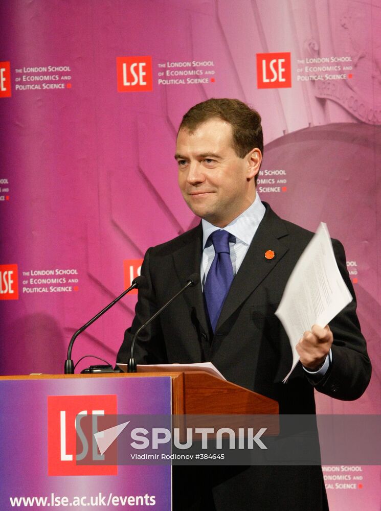 Russian President speaks at London School of Economics