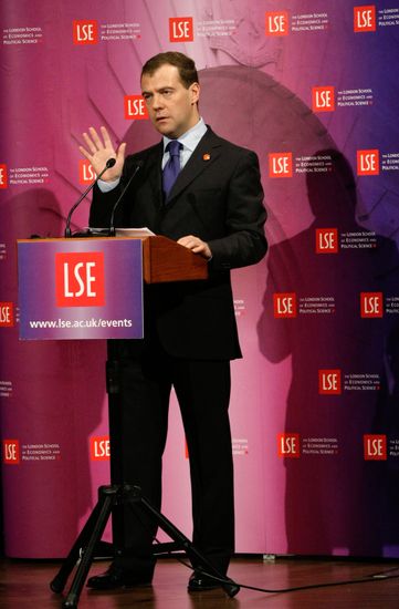 Russian President speaks at London School of Economics