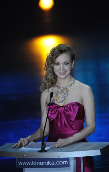 Actress Tatyana Argoltz, a presenter at Nika Awards