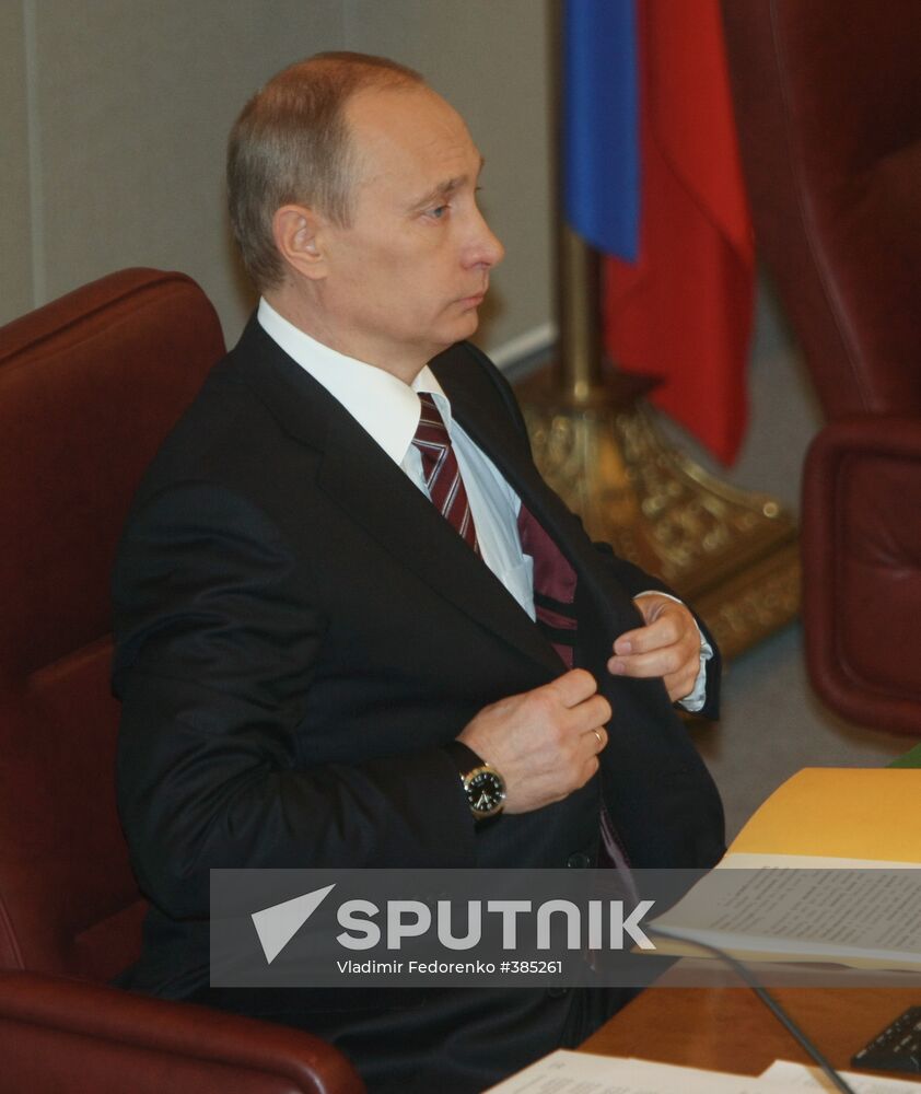 Prime Minister Vladimir Putin addresses Duma session