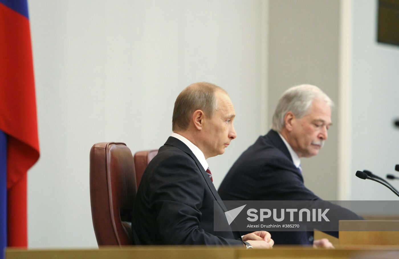 Prime Minister Vladimir Putin addresses Duma session