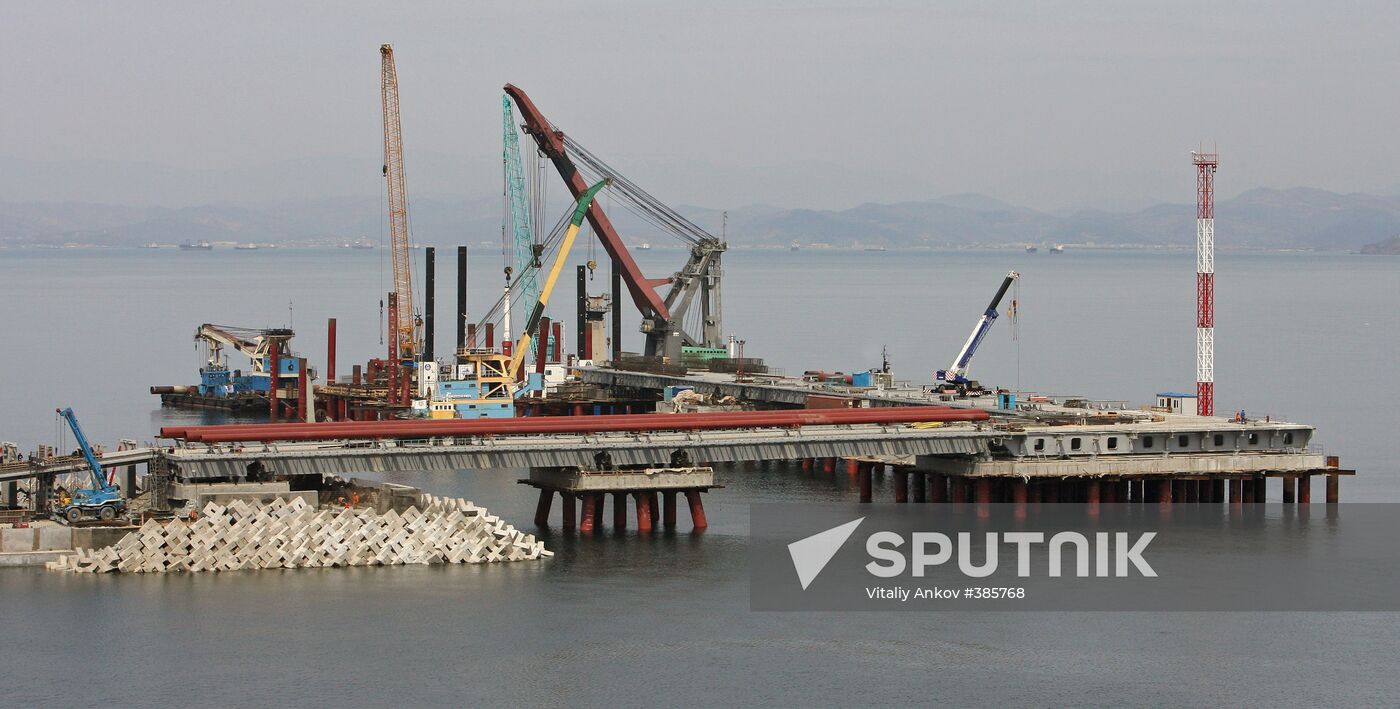 Building a special oil-exporting seaport in Kozmino harbor