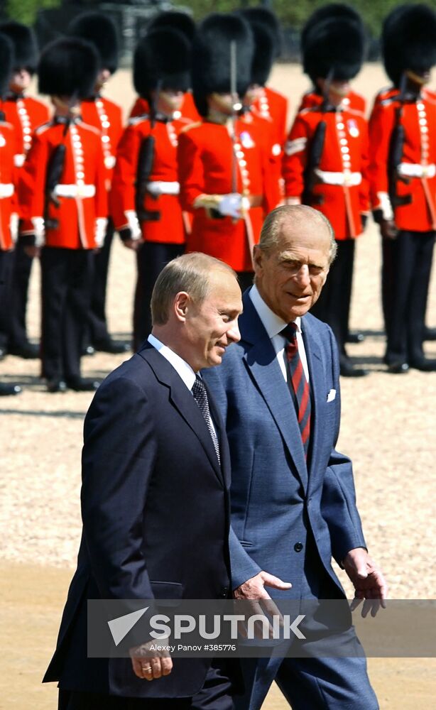 Vladimir Putin and Prince Philip in London