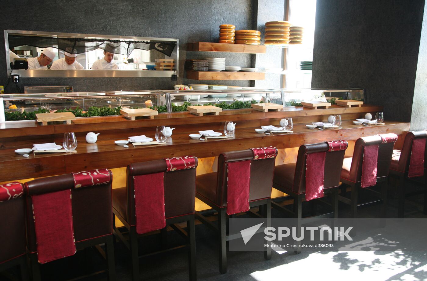 The interior of the Japanese cuisine restaurant NOBU