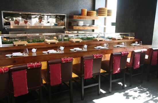 The interior of the Japanese cuisine restaurant NOBU