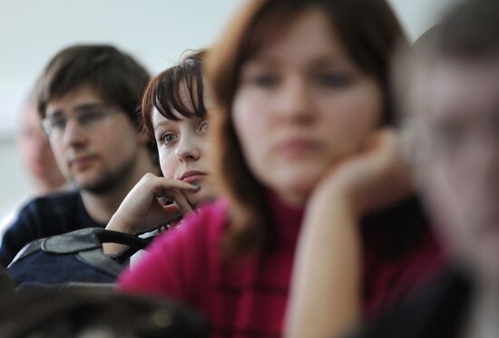 Sergei Dorenko meeting with students of Moscow State University