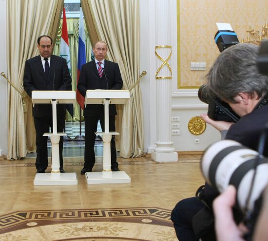 Prime Minister Vladimir Putin meets with Nouri al-Maliki