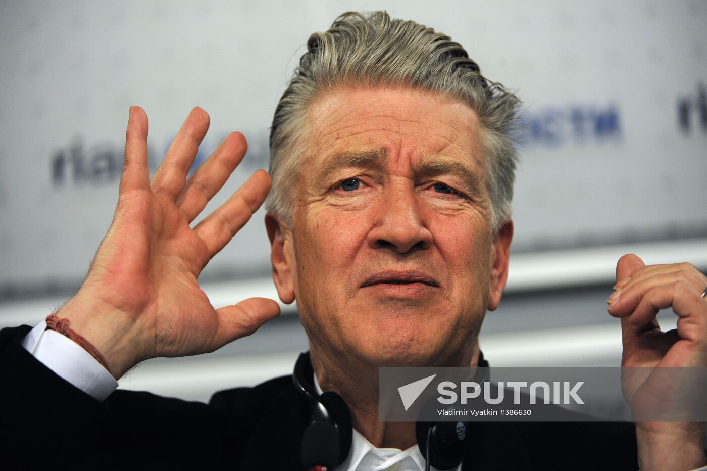David Lynch holding press conference at RIA Novosti