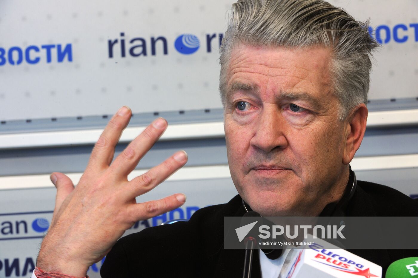 David Lynch holding press conference at RIA Novosti