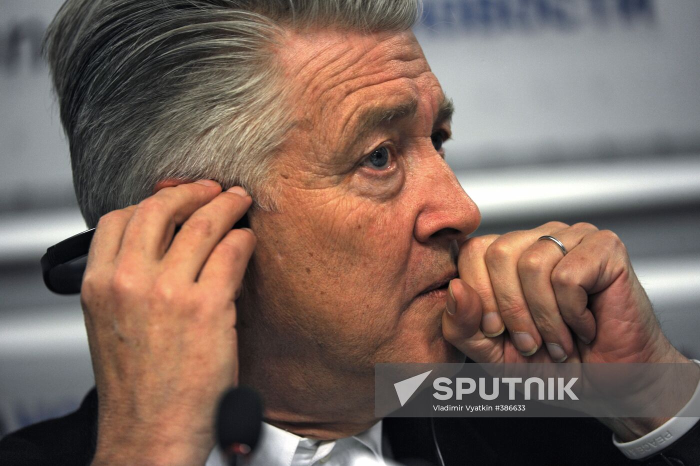 David Lynch holding press conference at RIA Novosti