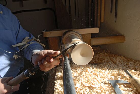 Making Russian Matryoshka dolls outside Nizhny Novgorod