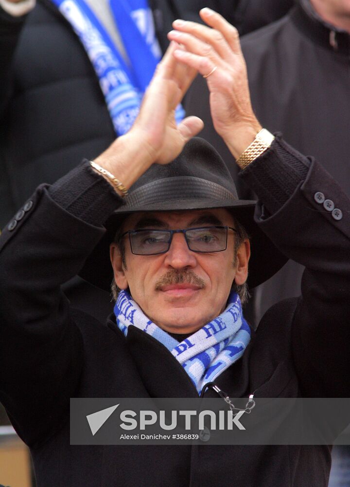 Actor Mikhail Boyarsky attends FC Zenit vs. FC Amkar match