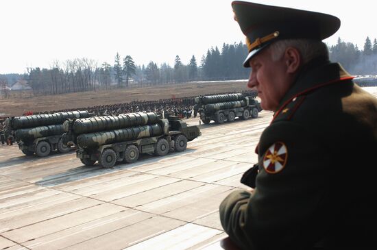 Victory Day parade rehearsal in Alabino outside Moscow