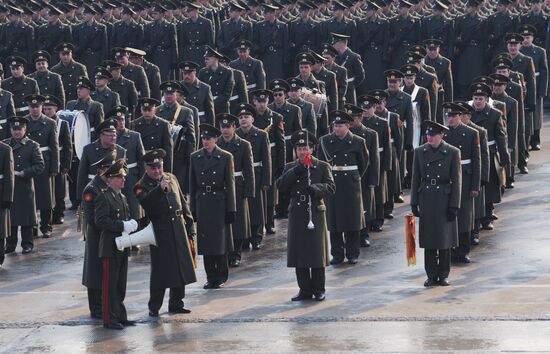 Victory Day parade rehearsal in Alabino outside Moscow