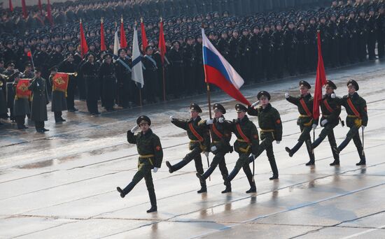 Victory Day parade rehearsal in Alabino outside Moscow