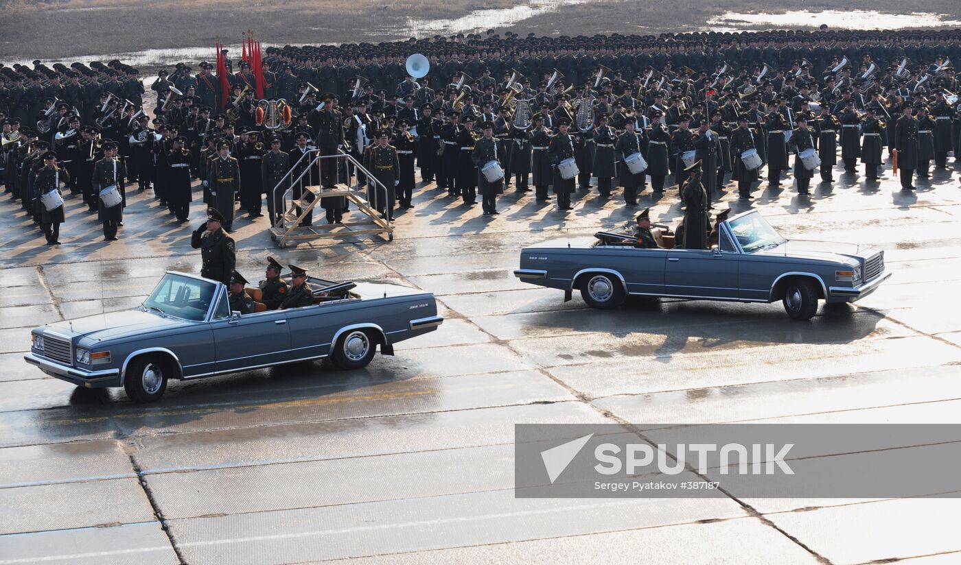 Victory Day parade rehearsal in Alabino outside Moscow