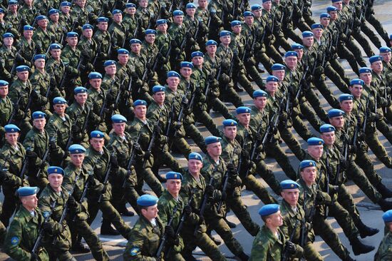 Victory Day parade rehearsal in Alabino outside Moscow
