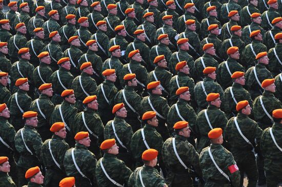 Victory Day parade rehearsal in Alabino outside Moscow