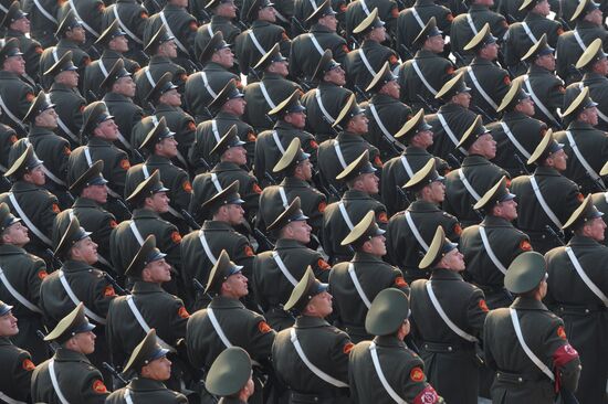 Victory Day parade rehearsal in Alabino outside Moscow