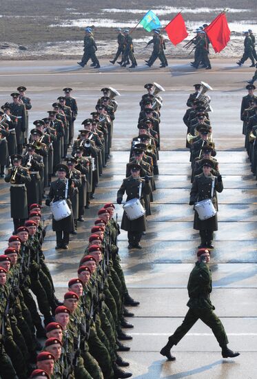 Victory Day parade rehearsal in Alabino outside Moscow