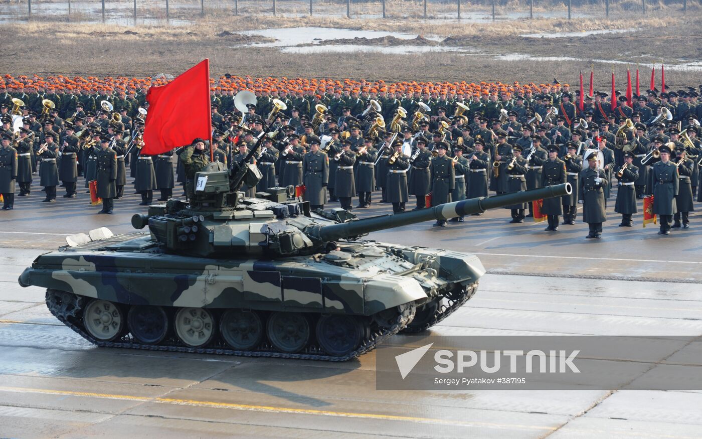Victory Day parade rehearsal in Alabino outside Moscow