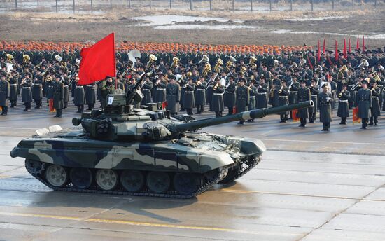 Victory Day parade rehearsal in Alabino outside Moscow
