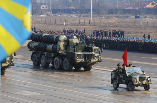 Victory Day parade rehearsal in Alabino outside Moscow