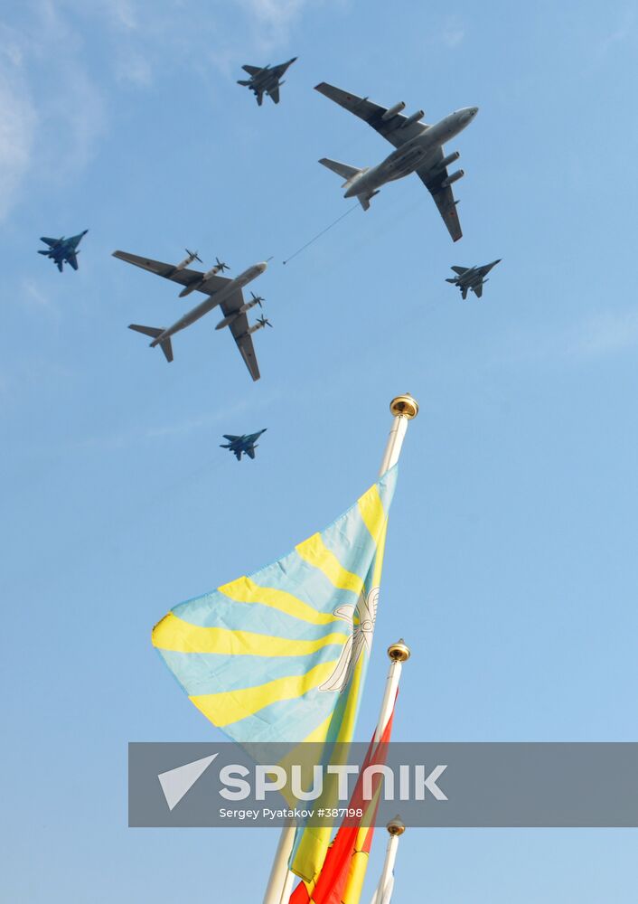 Victory Day parade rehearsal in Alabino outside Moscow