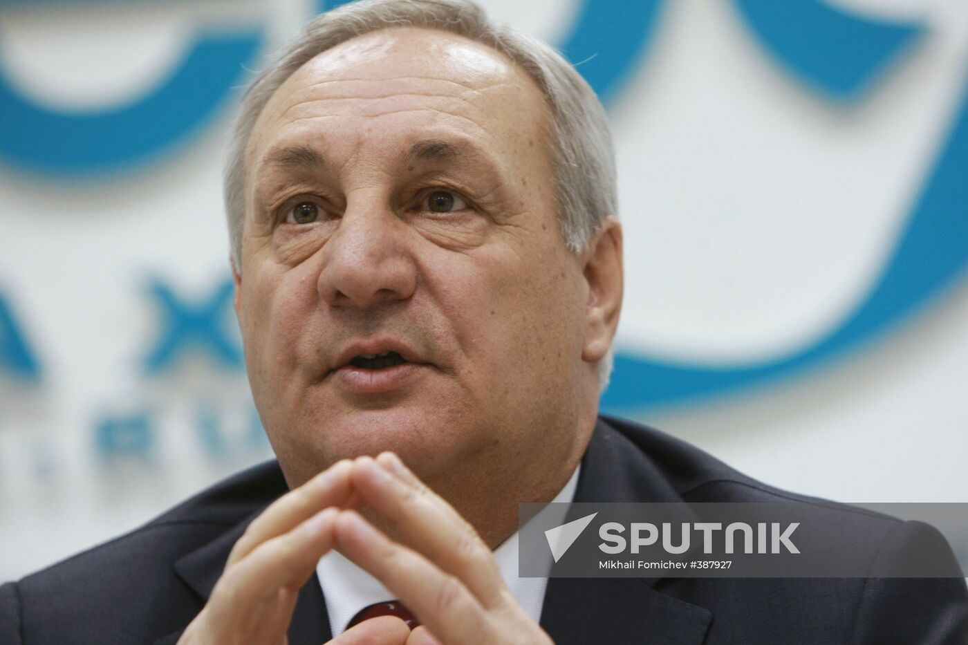 Abkhaz President Sergei Bagapsh gives news conference in Moscow