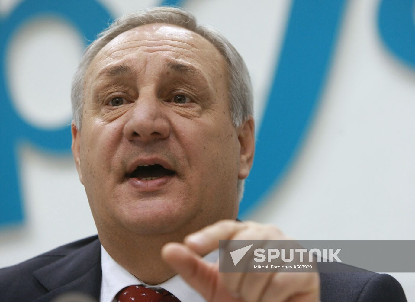 Abkhaz President Sergei Bagapsh gives news conference in Moscow