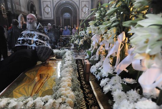 Epitaphios deposition ceremony in Christ the Savior Cathedral