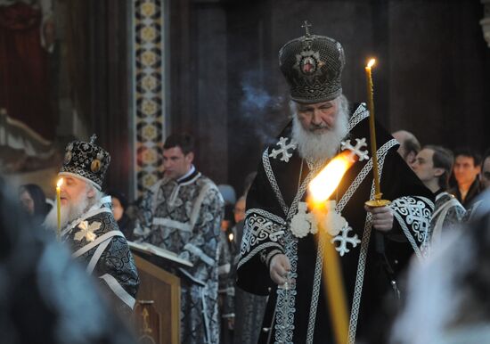 Epitaphios deposition ceremony in Christ the Savior Cathedral