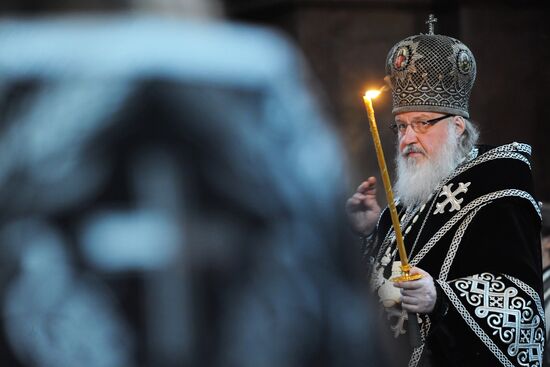 Epitaphios deposition ceremony in Christ the Savior Cathedral