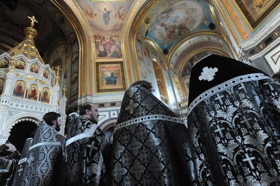Epitaphios deposition ceremony in Christ the Savior Cathedral