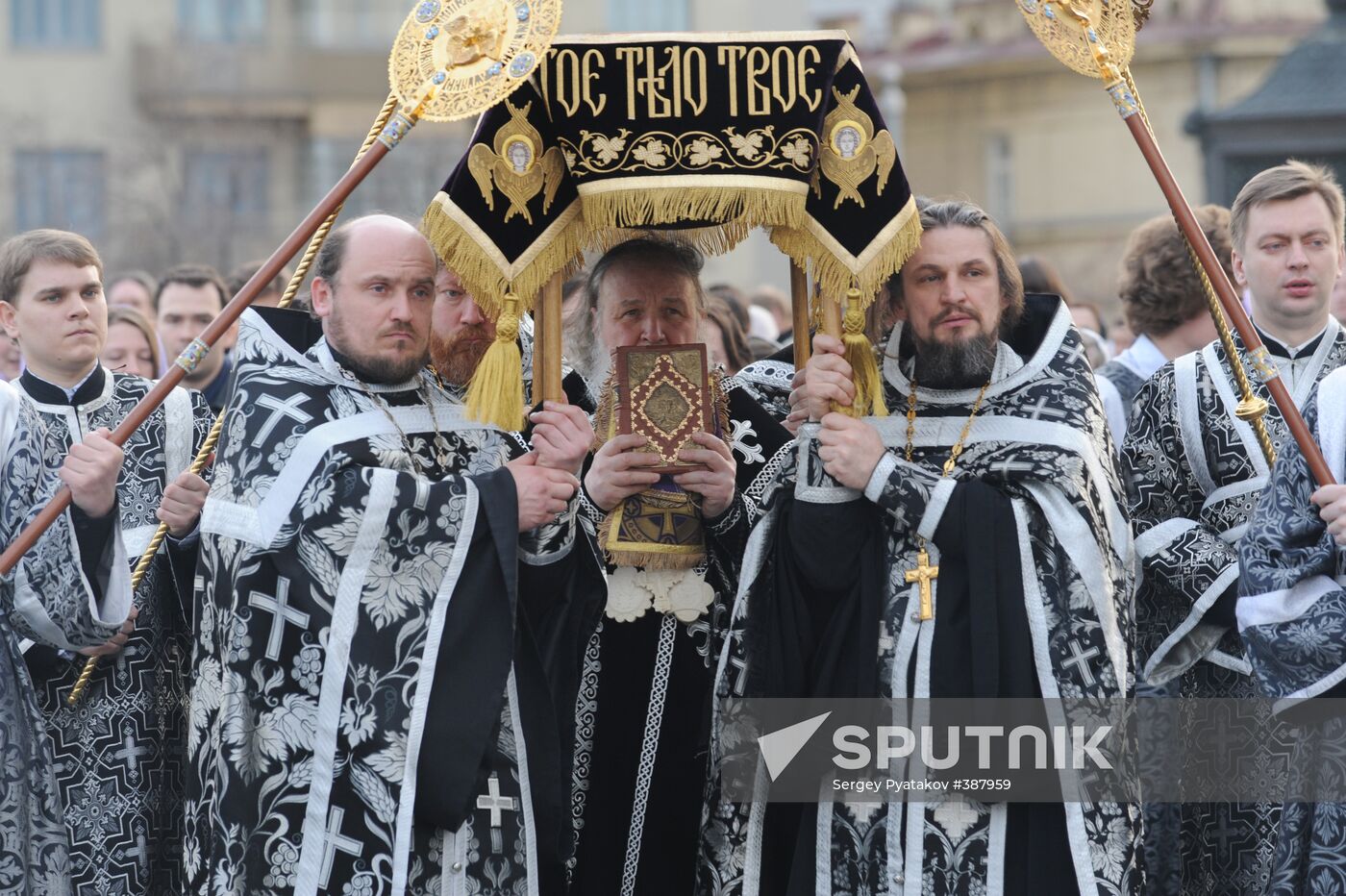 Epitaphios deposition ceremony in Christ the Savior Cathedral