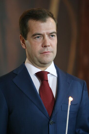 Russian President attends Easter service in Moscow
