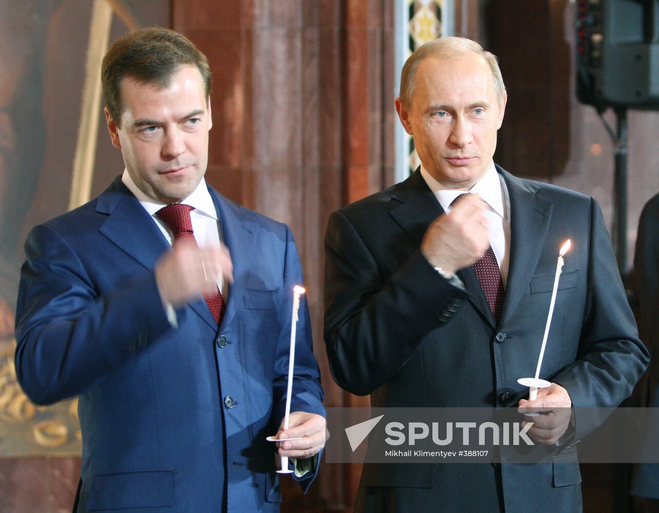 Russian President attends Easter service in Moscow