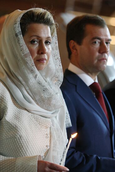 Russian President attends Easter service in Moscow